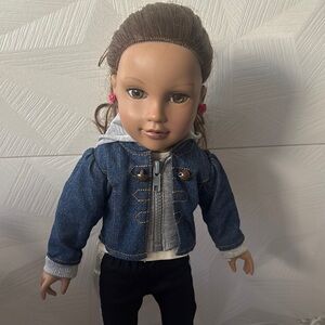 American Girl Stylish Doll with Denim Jacket and Hoodie